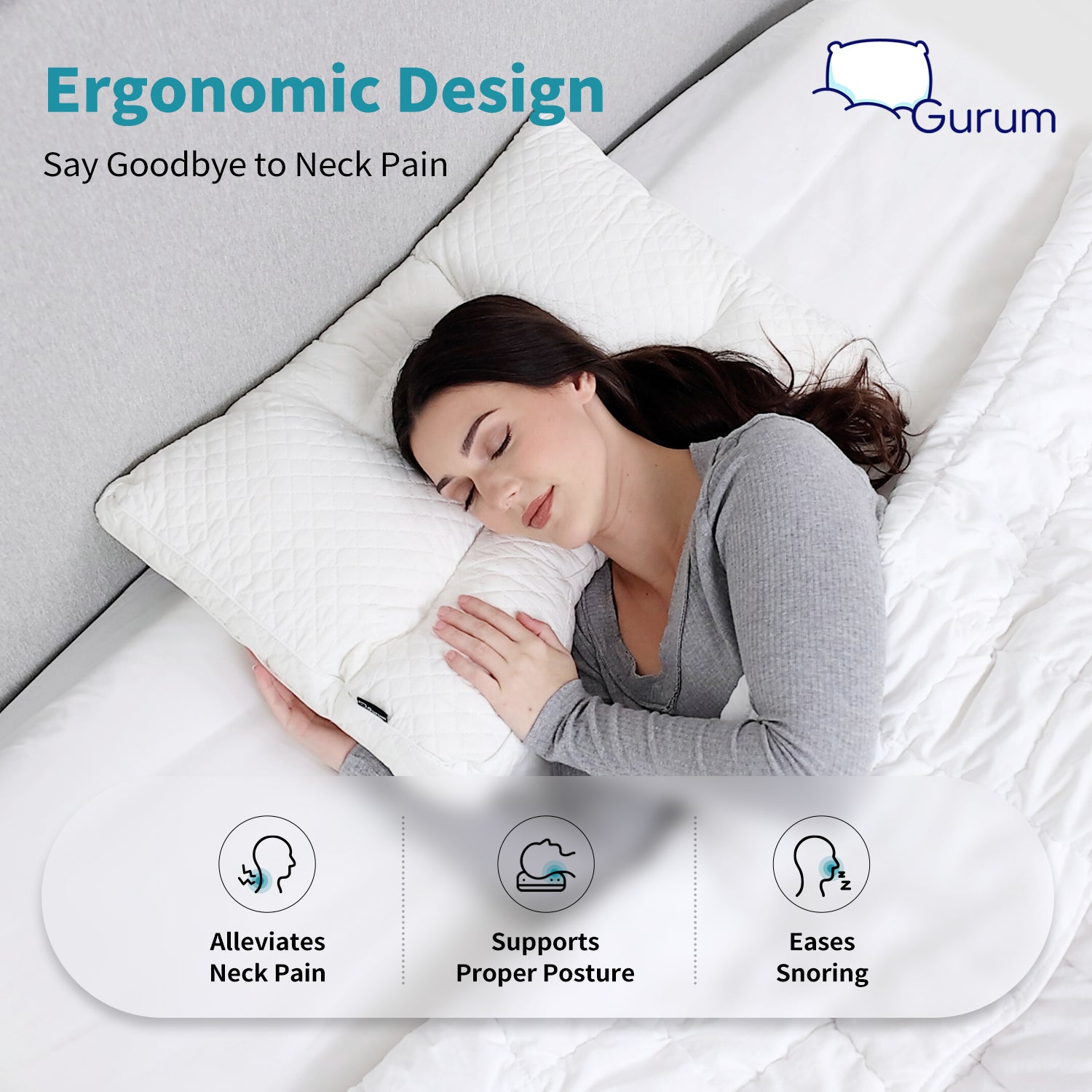 Gurum Premium Latex Pillow – Neck Pain Relief for Better Sleep