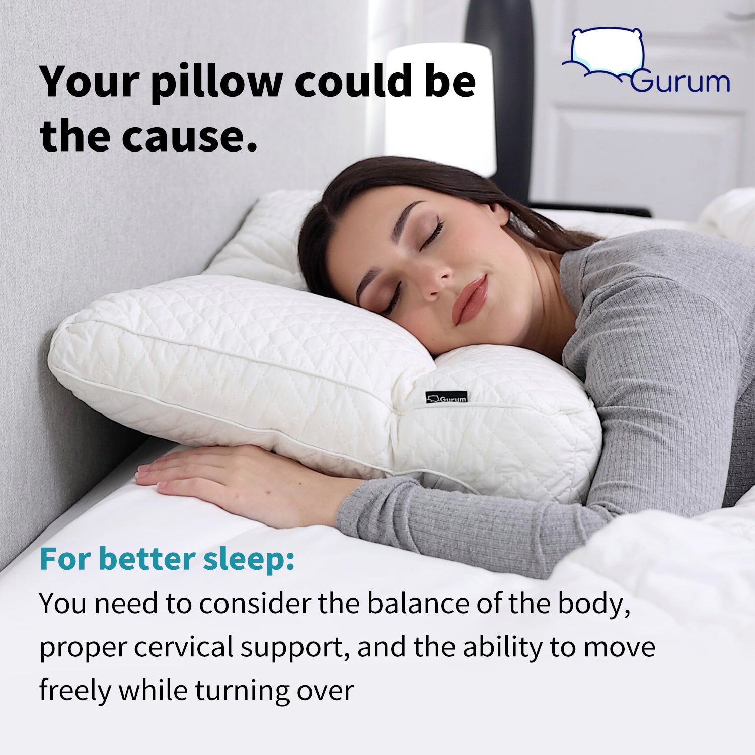 Gurum Premium Latex Pillow – Neck Pain Relief for Better Sleep