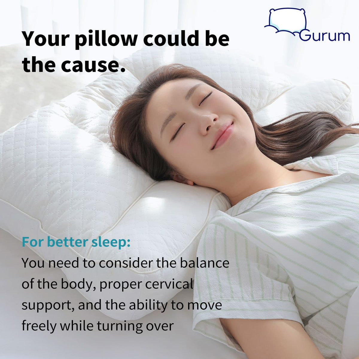 Gurum Premium Latex Pillow – Neck Pain Relief for Better Sleep - Gurum Pillow