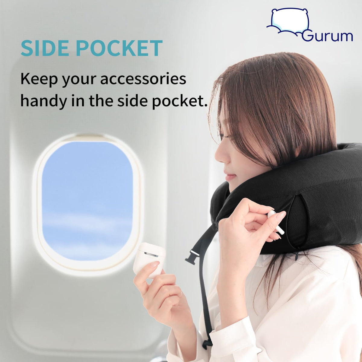 Gurum Travel Latex Pillow with Hoodie & Pocket for On - the - Go Comfort - Gurum Pillow