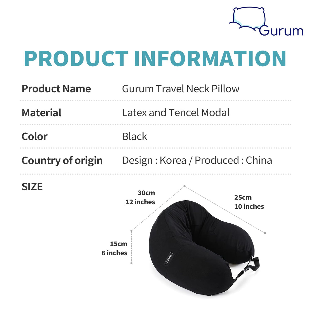 Gurum Travel Latex Pillow with Hoodie & Pocket for On - the - Go Comfort - Gurum Pillow