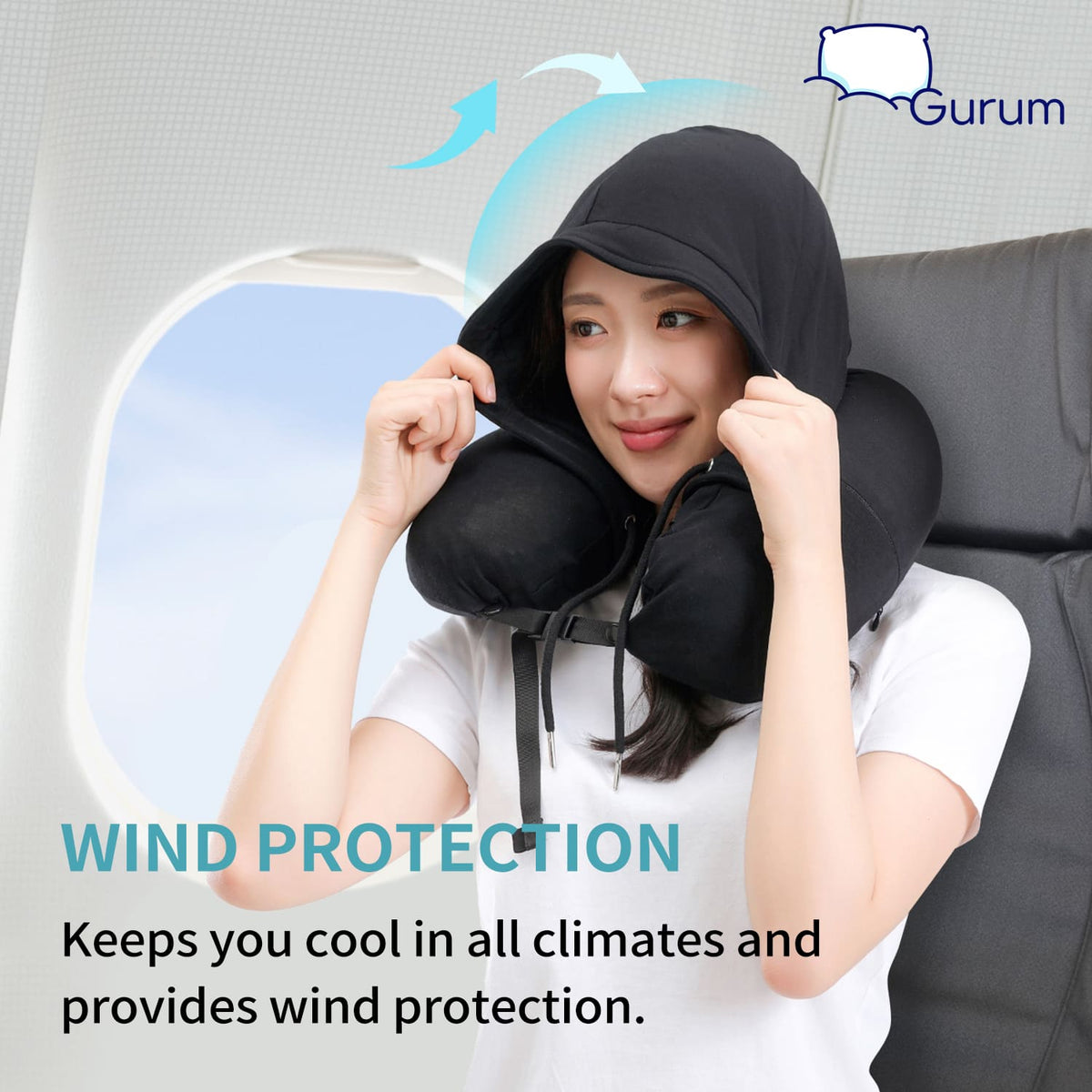 Gurum Travel Latex Pillow with Hoodie & Pocket for On - the - Go Comfort - Gurum Pillow