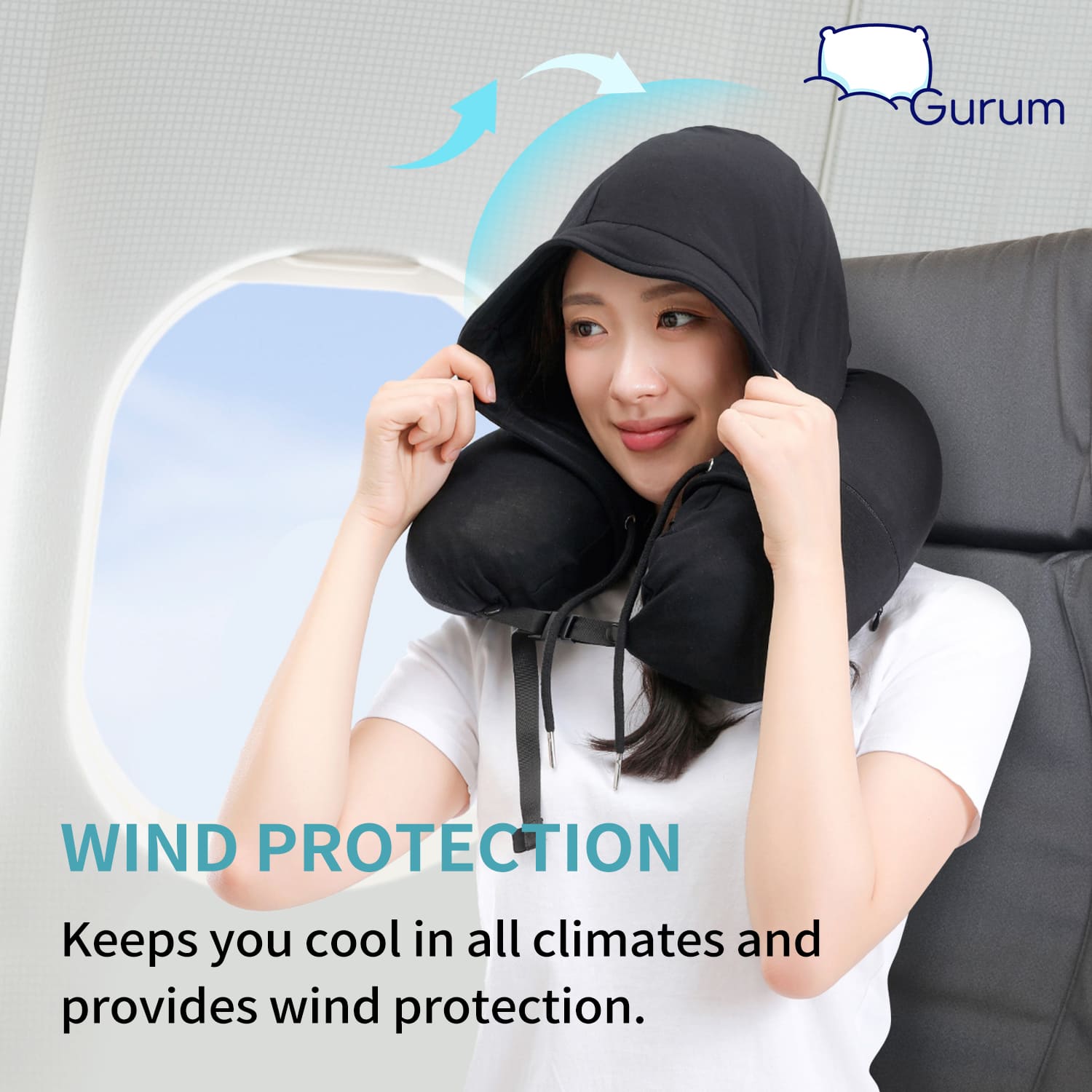 Gurum Travel Latex Pillow with Hoodie & Pocket for On - the - Go Comfort - Gurum Pillow