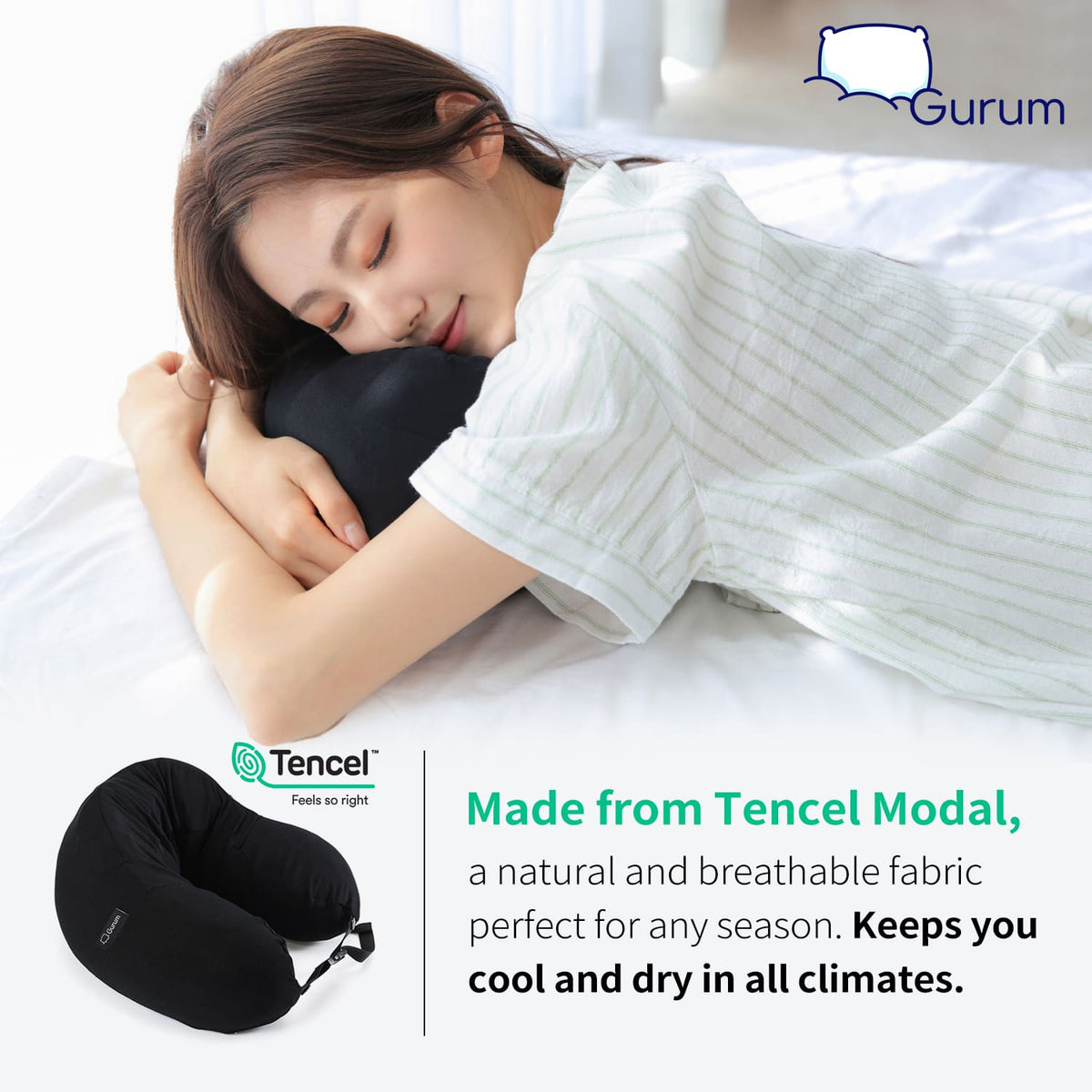 Gurum Travel Latex Pillow with Hoodie & Pocket for On - the - Go Comfort - Gurum Pillow