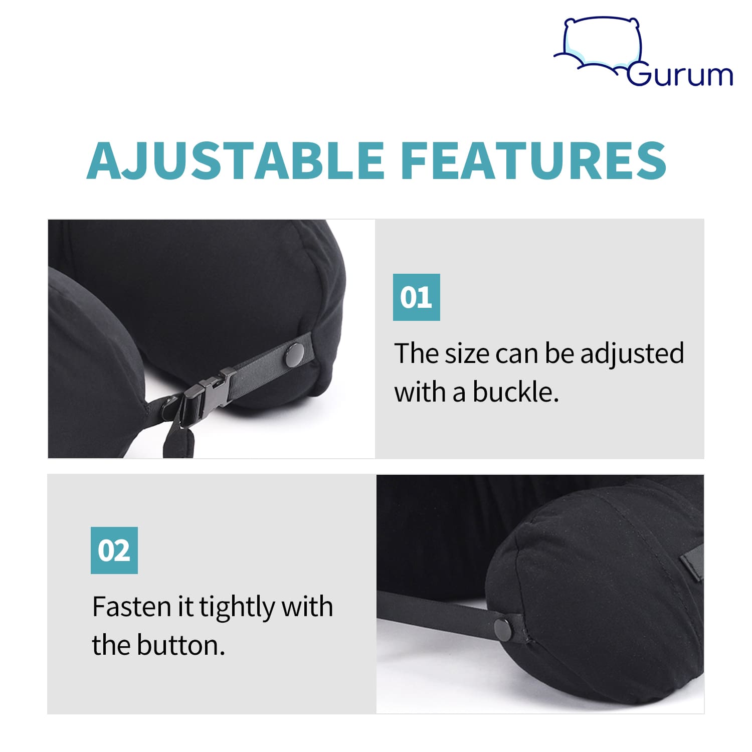 Gurum Travel Latex Pillow with Hoodie & Pocket for On - the - Go Comfort - Gurum Pillow