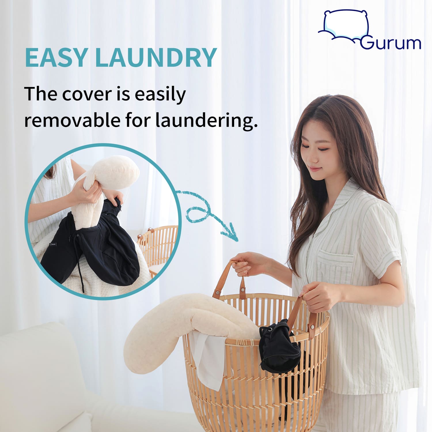 Gurum Travel Latex Pillow with Hoodie & Pocket for On - the - Go Comfort - Gurum Pillow