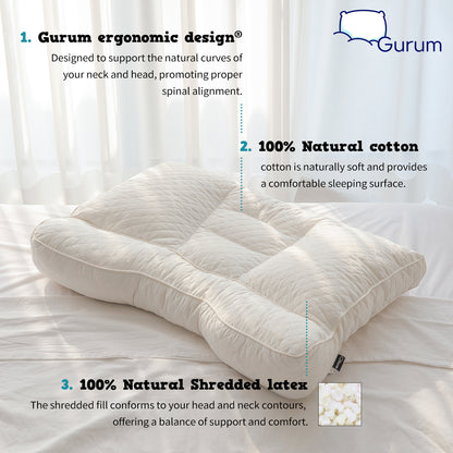 Gurum Premium Latex Pillow – Neck Pain Relief for Better Sleep