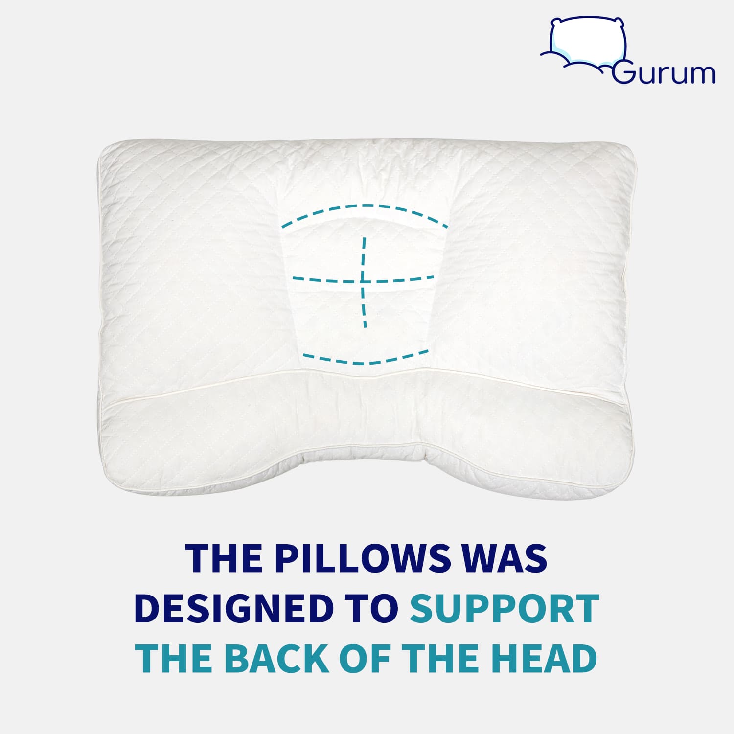 Gurum PIllow Designed to Support the Back of the Head.