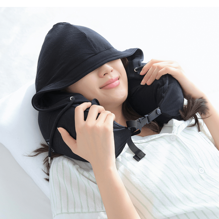 Gurum Travel Latex Pillow with Hoodie &amp; Pocket for On - the - Go Comfort - Gurum Pillow