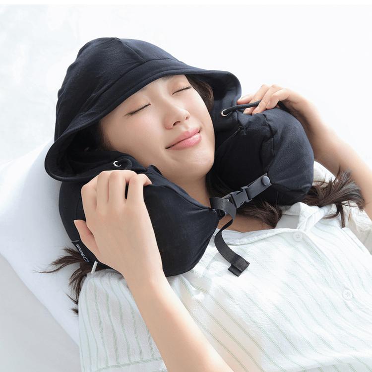 Gurum Travel Latex Pillow with Hoodie &amp; Pocket for On - the - Go Comfort - Gurum Pillow