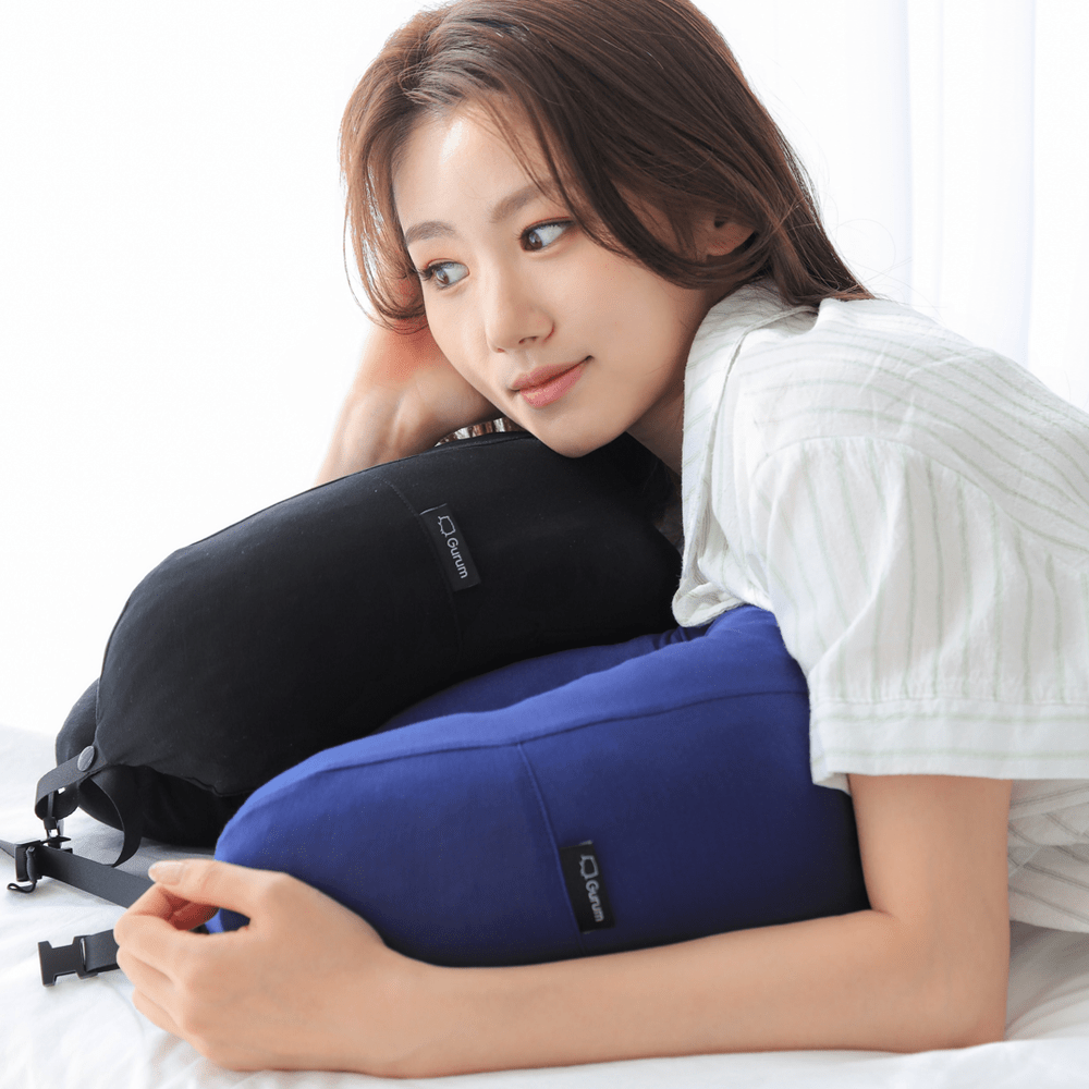 Gurum Travel Latex Pillow with Hoodie &amp; Pocket for On - the - Go Comfort - Gurum Pillow