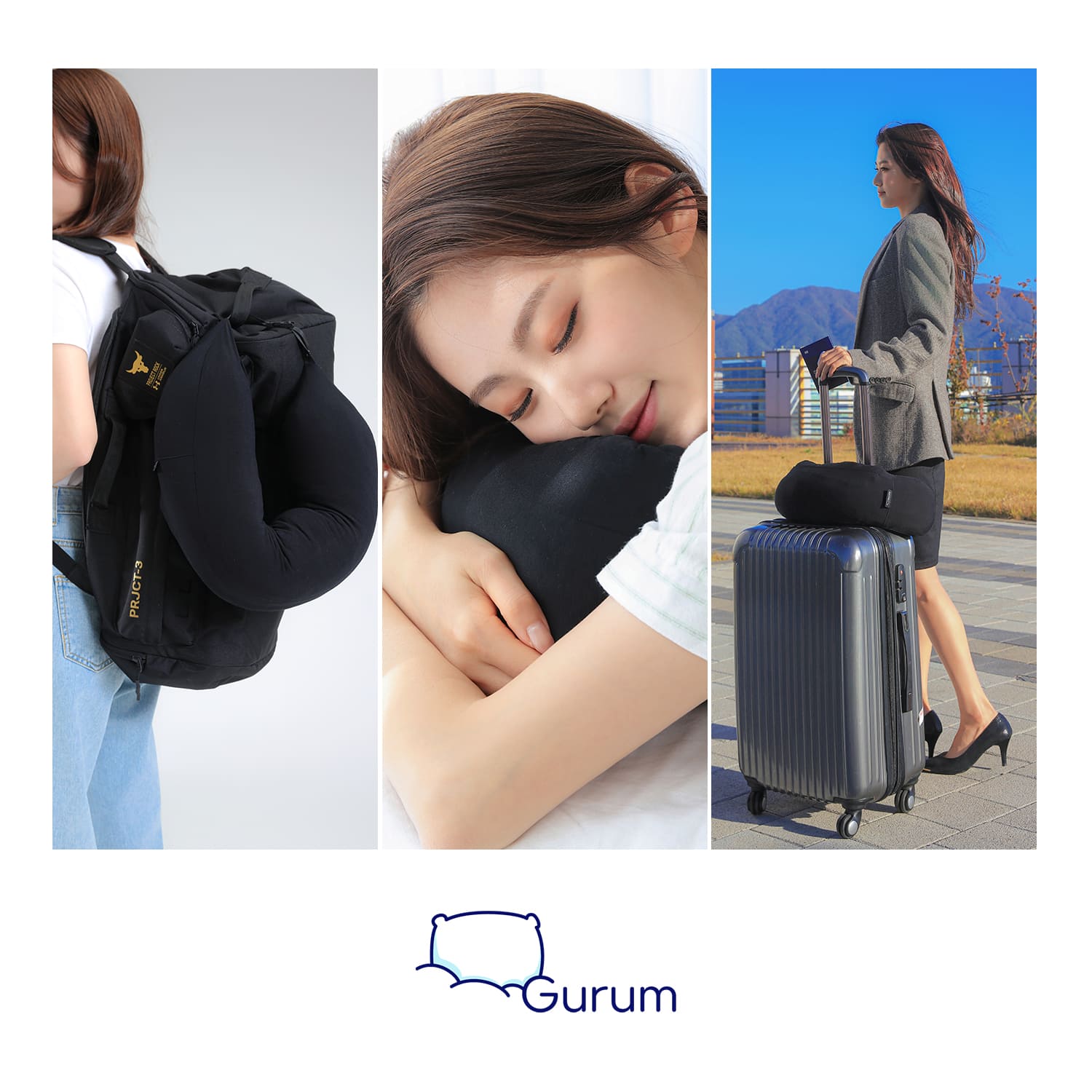 Gurum Travel Latex Pillow with Hoodie &amp; Pocket for On - the - Go Comfort - Gurum Pillow